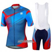 2017 Maillot Ciclismo Sportful Bleu Manches Courtes et Cuissard