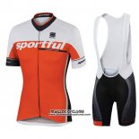 2017 Maillot Ciclismo Sportful SC Blanc et Orange Manches Courtes et Cuissard