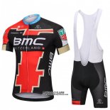 2018 Maillot Ciclismo BMC Noir et Rouge Manches Courtes et Cuissard