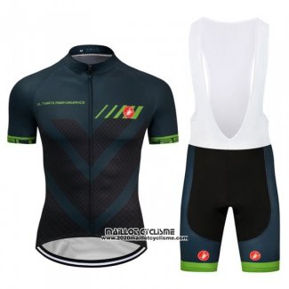 2018 Maillot Ciclismo Castelli Fonce Vert Manches Courtes et Cuissard