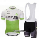 2018 Maillot Ciclismo Dimension Data Blanc et Vert Manches Courtes et Cuissard