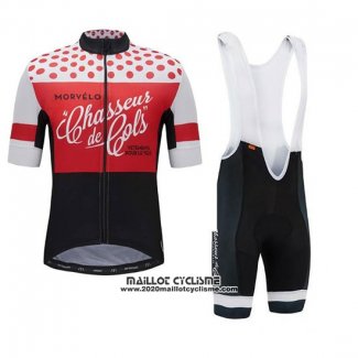 2018 Maillot Ciclismo Morvelo Rouge et Noir Manches Courtes et Cuissard