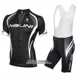 2018 Maillot Ciclismo Nalini Noir et Blanc Manches Courtes et Cuissard