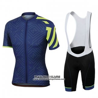 2018 Maillot Ciclismo Sportful Prism Fonce Bleu Manches Courtes et Cuissard