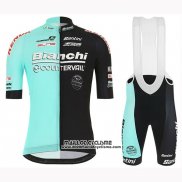 2019 Maillot Ciclismo Bianchi Countervail Noir Vert Manches Courtes et Cuissard