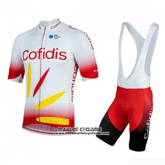2019 Maillot Ciclismo Cofidis Rouge Blanc Manches Courtes et Cuissard