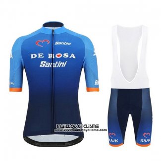 2019 Maillot Ciclismo DE Rose Bleu Manches Courtes et Cuissard