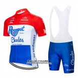 2019 Maillot Ciclismo Roompot Charles Rouge Blanc Bleumanches Courtes et Cuissard