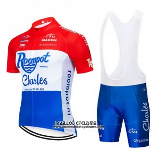 2019 Maillot Ciclismo Roompot Charles Rouge Blanc Bleumanches Courtes et Cuissard
