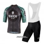 2020 Maillot Ciclismo Bianchi Noir Vert Manches Courtes et Cuissard