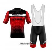 2020 Maillot Ciclismo EKOI Noir Rouge Manches Courtes et Cuissard