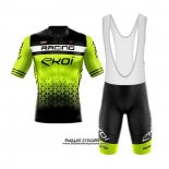 2020 Maillot Ciclismo EKOI Noir Vert Manches Courtes et Cuissard