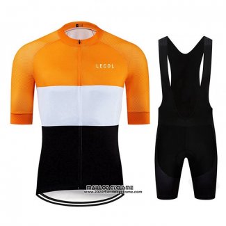 2020 Maillot Ciclismo Le Col Noir Blanc Jaune Manches Courtes et Cuissard