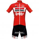 2020 Maillot Ciclismo Lotto Soudal Rouge Manches Courtes et Cuissard