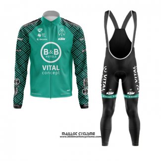 2020 Maillot Ciclismo Vital Concept-bb Hotels Blanc Vert Manches Longues et Cuissard