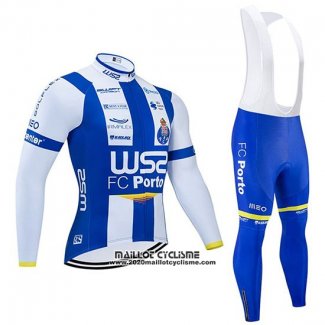 2020 Maillot Ciclismo W52-FC Porto Blanc Bleu Manches Longues et Cuissard