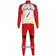 2020 Maillot Cyclisme Cofidis Blanc Rouge Manches Longues et Cuissard