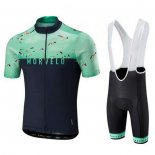 2020 Maillot Cyclisme Morvelo Noir Vert Manches Courtes et Cuissard