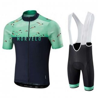 2020 Maillot Cyclisme Morvelo Noir Vert Manches Courtes et Cuissard