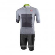 2021 Maillot Cyclisme Castelli Gris Blanc Manches Courtes et Cuissard(5)