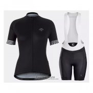 2021 Maillot Cyclisme Femme Trek Noir Manches Courtes et Cuissard