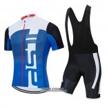 2021 Maillot Cyclisme Ralph Blanc Bleu Manches Courtes et Cuissard