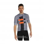 2021 Maillot Cyclisme Sportful Gris Orange Manches Courtes et Cuissard