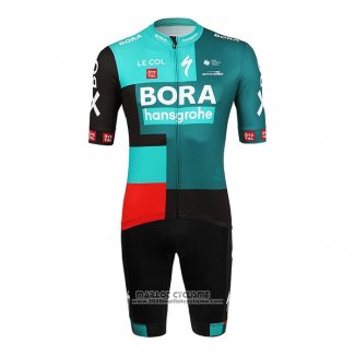 2022 Maillot Cyclisme Bora-Hansgrone Vert Manches Courtes et Cuissard