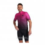 2022 Maillot Cyclisme Gore Violet Noir Manches Courtes et Cuissard