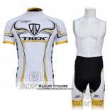 2009 Maillot Ciclismo Trek Noir et Blanc Manches Courtes et Cuissard