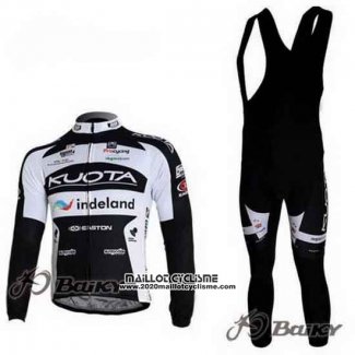 2010 Maillot Ciclismo Kuota Noir et Blanc Manches Longues et Cuissard