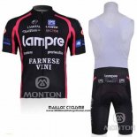 2010 Maillot Ciclismo Lampre Farnese Vini Noir Manches Courtes et Cuissard