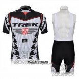 2010 Maillot Ciclismo Trek Noir et Blanc Manches Courtes et Cuissard