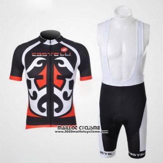 2011 Maillot Ciclismo Castelli Rouge et Noir Manches Courtes et Cuissard