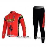 2011 Maillot Ciclismo Ferrari Noir et Vert Manches Longues et Cuissard