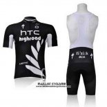2011 Maillot Ciclismo Htc Highroad Noir et Blanc Manches Courtes et Cuissard