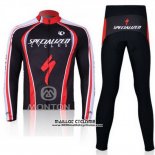 2011 Maillot Ciclismo Specialized Rouge et Noir Manches Longues et Cuissard