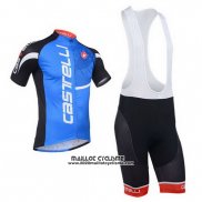 2013 Maillot Ciclismo Castelli Noir et Bleu Manches Courtes et Cuissard