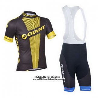 2013 Maillot Ciclismo Giant Noir et Jaune Manches Courtes et Cuissard