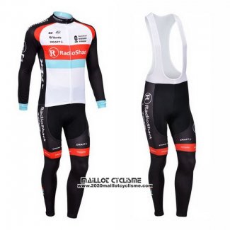 2013 Maillot Ciclismo Radioshack Blanc et Noir Manches Longues et Cuissard