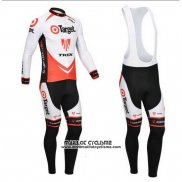 2013 Maillot Ciclismo Trek Orange et Blanc Manches Longues et Cuissard