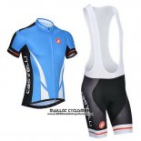 2014 Maillot Ciclismo Castelli Bleu et Noir Manches Courtes et Cuissard