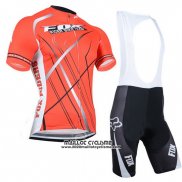 2014 Maillot Ciclismo Fox Orange Manches Courtes et Cuissard