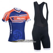 2014 Maillot Ciclismo Monton Orange et Bleu Manches Courtes et Cuissard