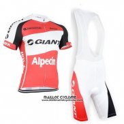 2015 Maillot Ciclismo Giant Alpecin Rouge et Blanc Manches Courtes et Cuissard