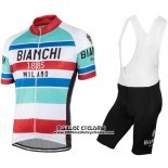 2016 Maillot Ciclismo Bianchi Rouge et Blanc Manches Courtes et Cuissard