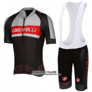 2016 Maillot Ciclismo Castelli Gris et Noir Manches Courtes et Cuissard