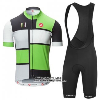 2016 Maillot Ciclismo Castelli Vert et Noir Manches Courtes et Cuissard