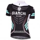 2016 Maillot Ciclismo Femme Bianchi Noir Manches Courtes et Cuissard
