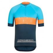 2016 Maillot Ciclismo Rapha Bleu et Orange Manches Courtes et Cuissard